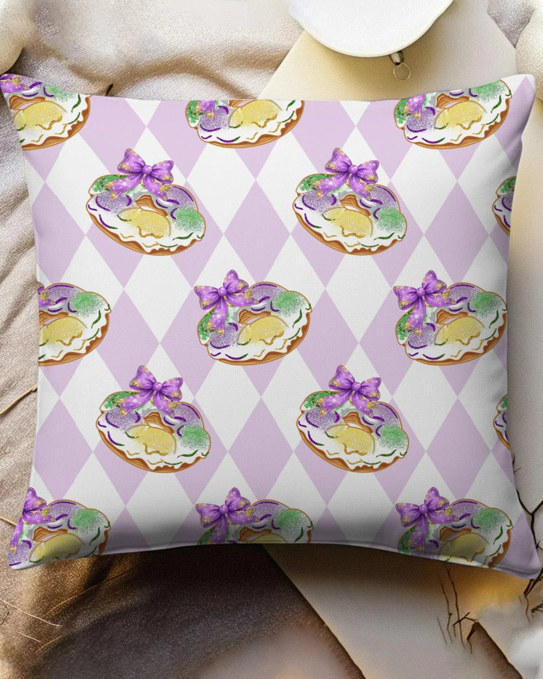 Mardi Gras Donut Bamboo Pillow Case