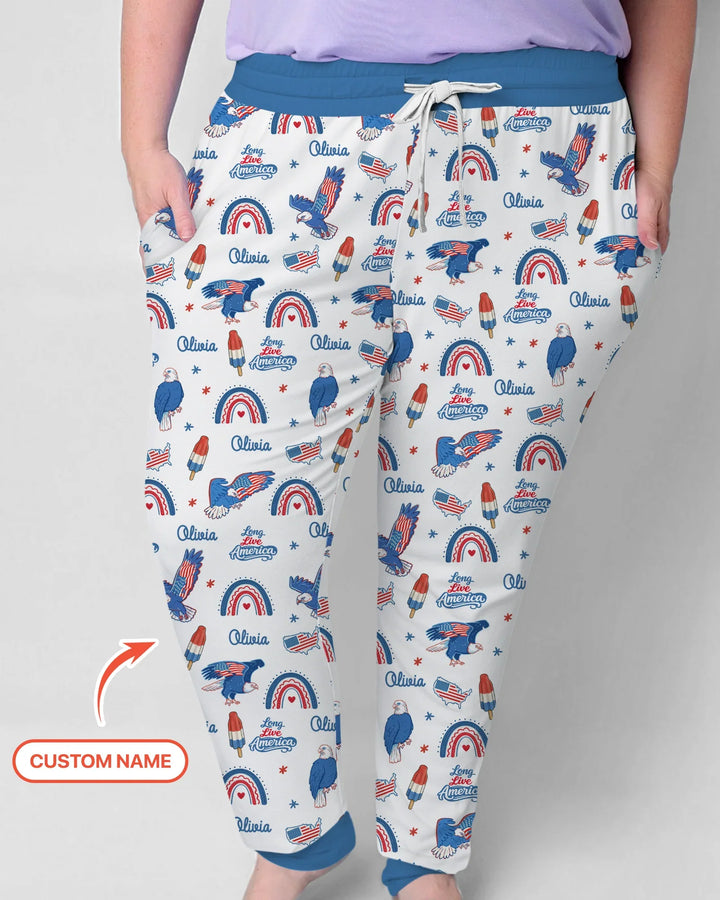 Long Live America Bambus Schlafanzug für Damen