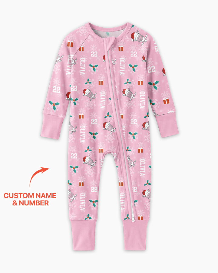 Custom Name Hockey Holiday Bamboo Convertible Zippy