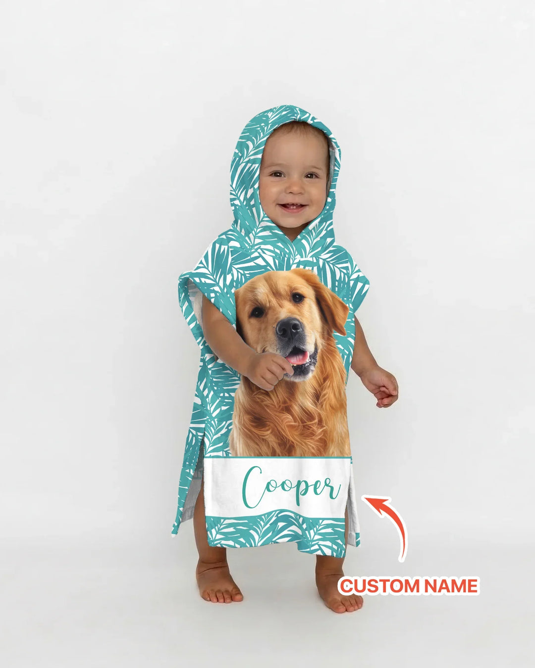 Custom Photo Print Dog Bamboo Swim Poncho
