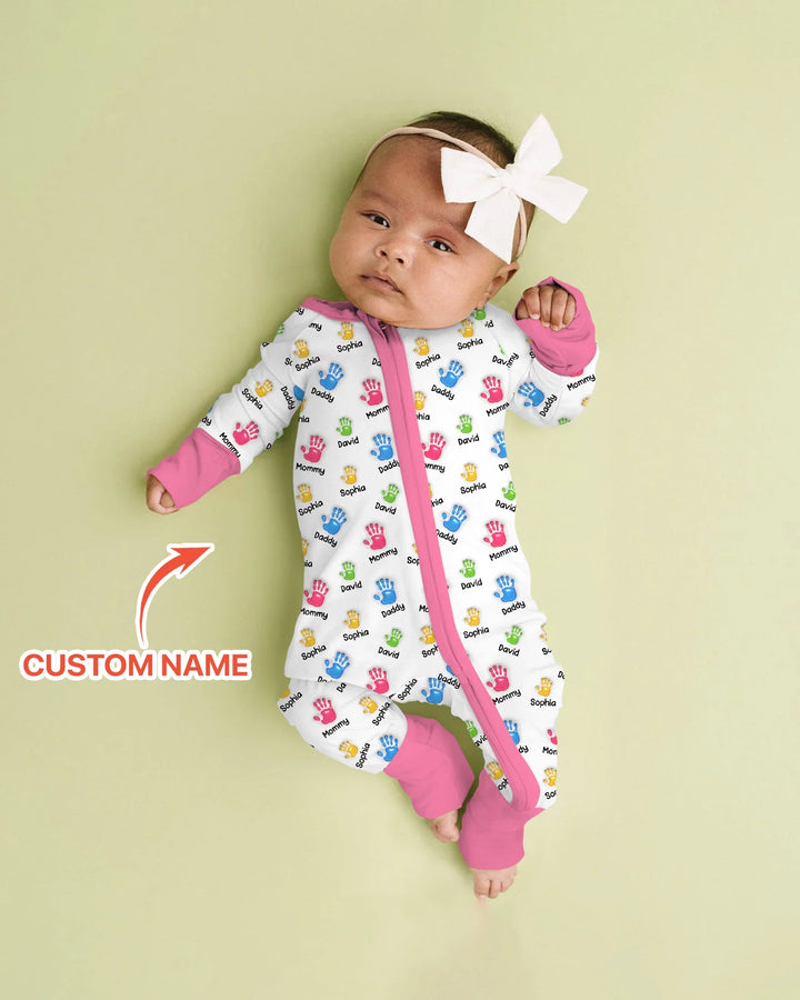 First Mother Day - Handprints Bamboo Convertible Zippy