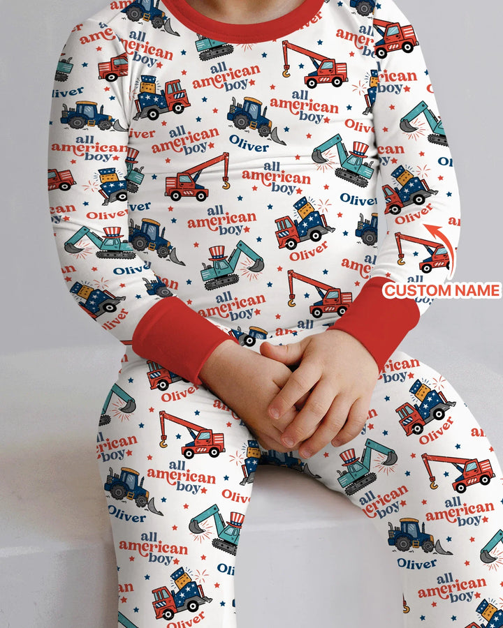 Zweiteiliges Langarm-Pyjama-Set mit Sommerfrüchten