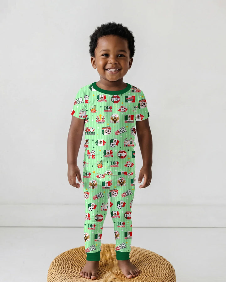 Zweiteiliges, kurzärmliges Pyjama-Set mit Marienkäfern