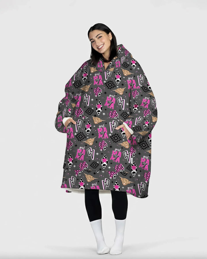 Western Mama & Ich passende tragbare Bambus-Decken-Hoodie