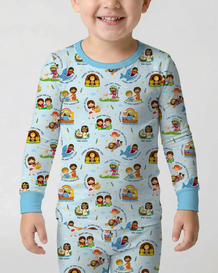 Zweiteiliges Langarm-Pyjama-Set mit Sommerfrüchten