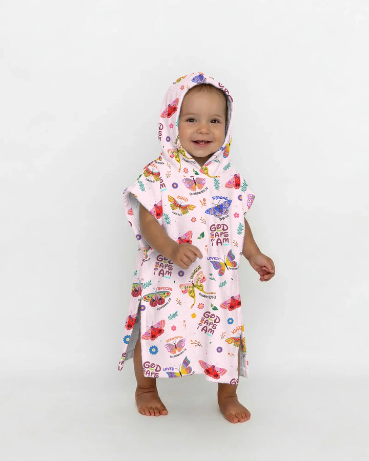 God says I am Butterfly Bamboo Swim Poncho