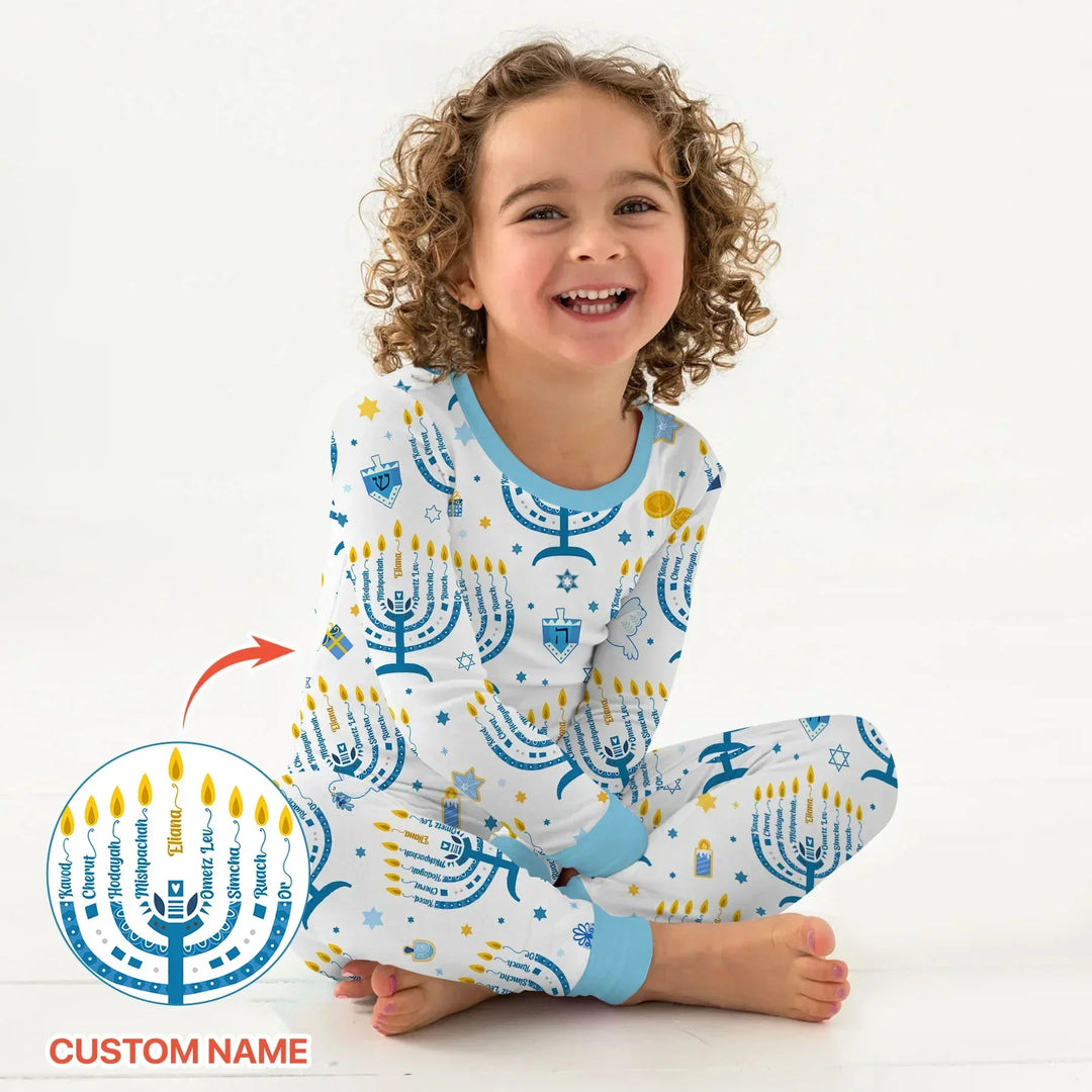 Zweiteiliges Langarm-Pyjama-Set mit Sommerfrüchten