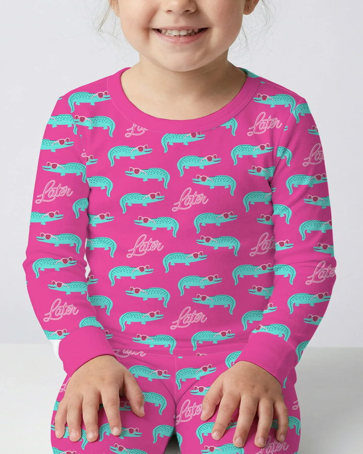 Zweiteiliges Langarm-Pyjama-Set mit Sommerfrüchten