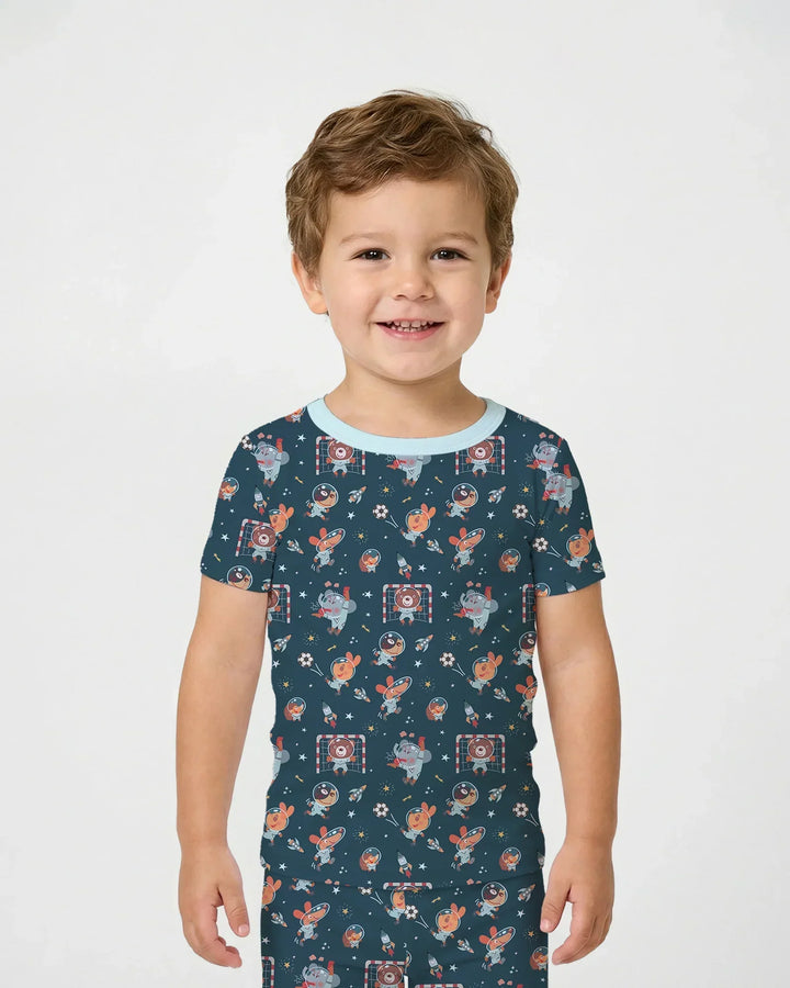Zweiteiliges, kurzärmliges Pyjama-Set mit Marienkäfern