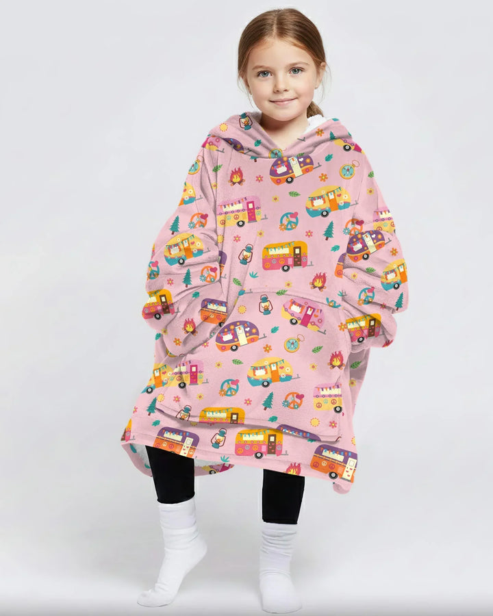 Happy Little Camper Bamboo Blanket Hoodie