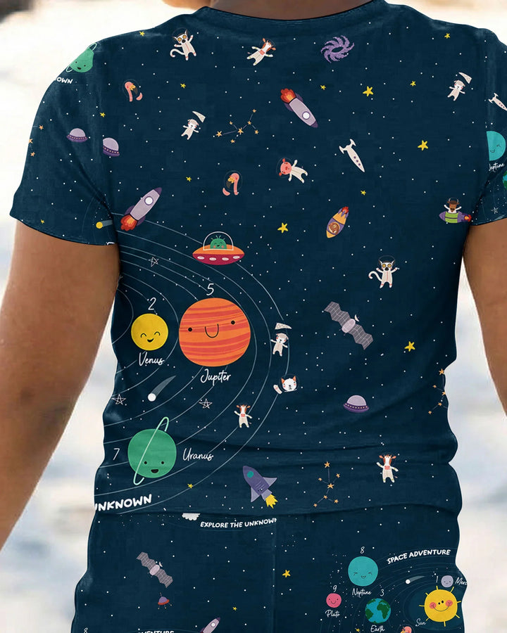 Zweiteiliges, kurzärmliges Pyjama-Set mit Marienkäfern