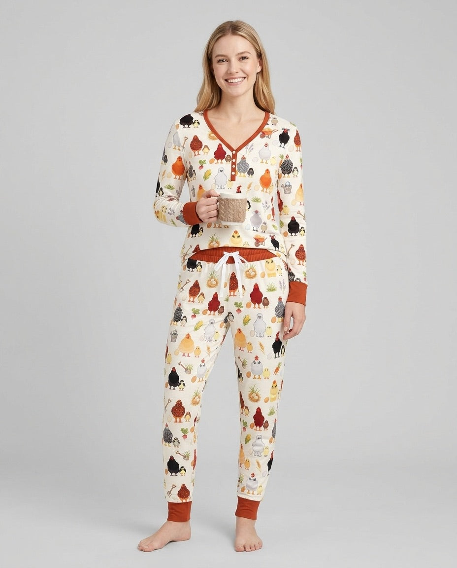 Chicks & Eggs Bamboo Women Pajama Set