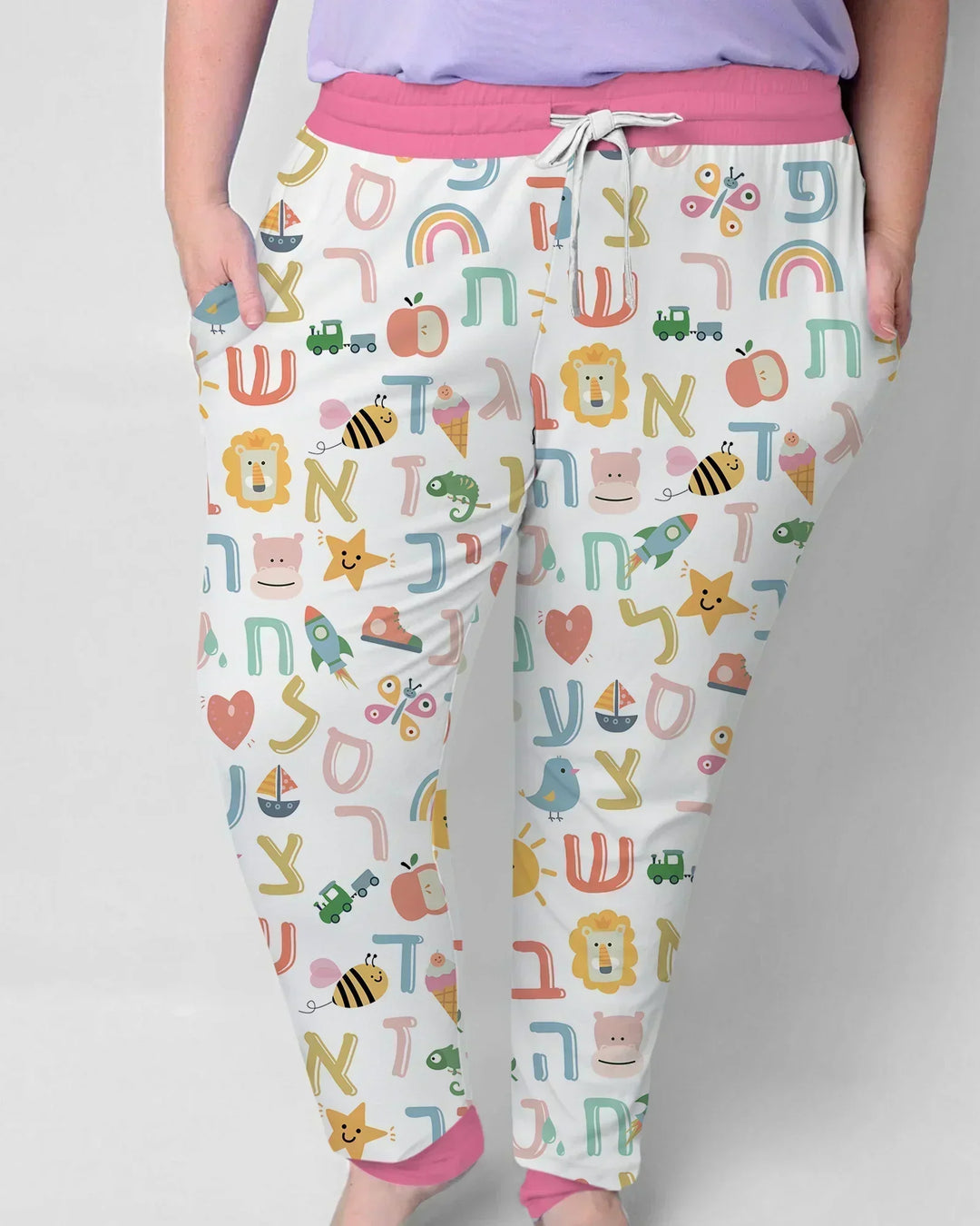 Hebräisches Alphabet Bambus Pyjama-Set für Damen