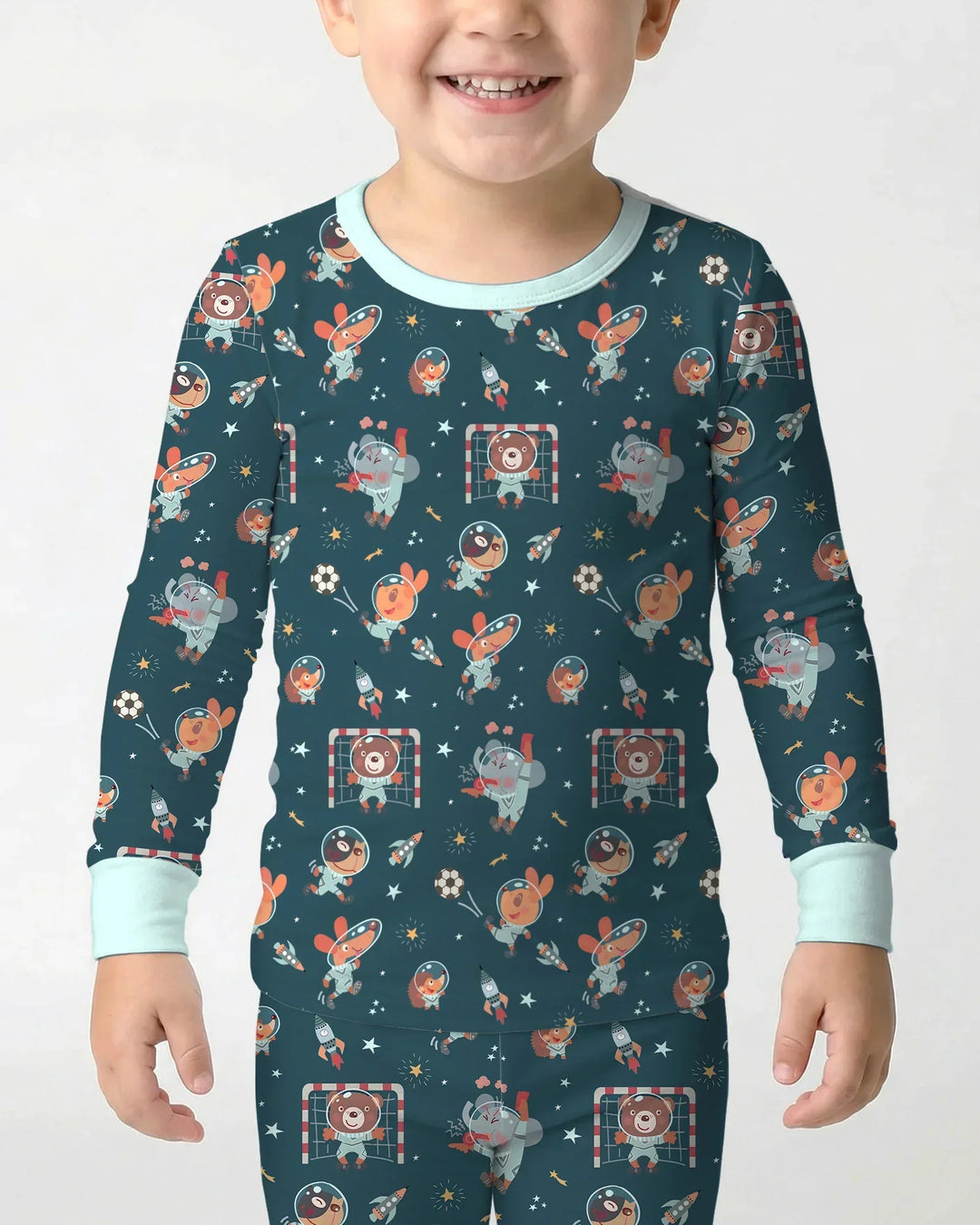 Zweiteiliges Langarm-Pyjama-Set mit Sommerfrüchten