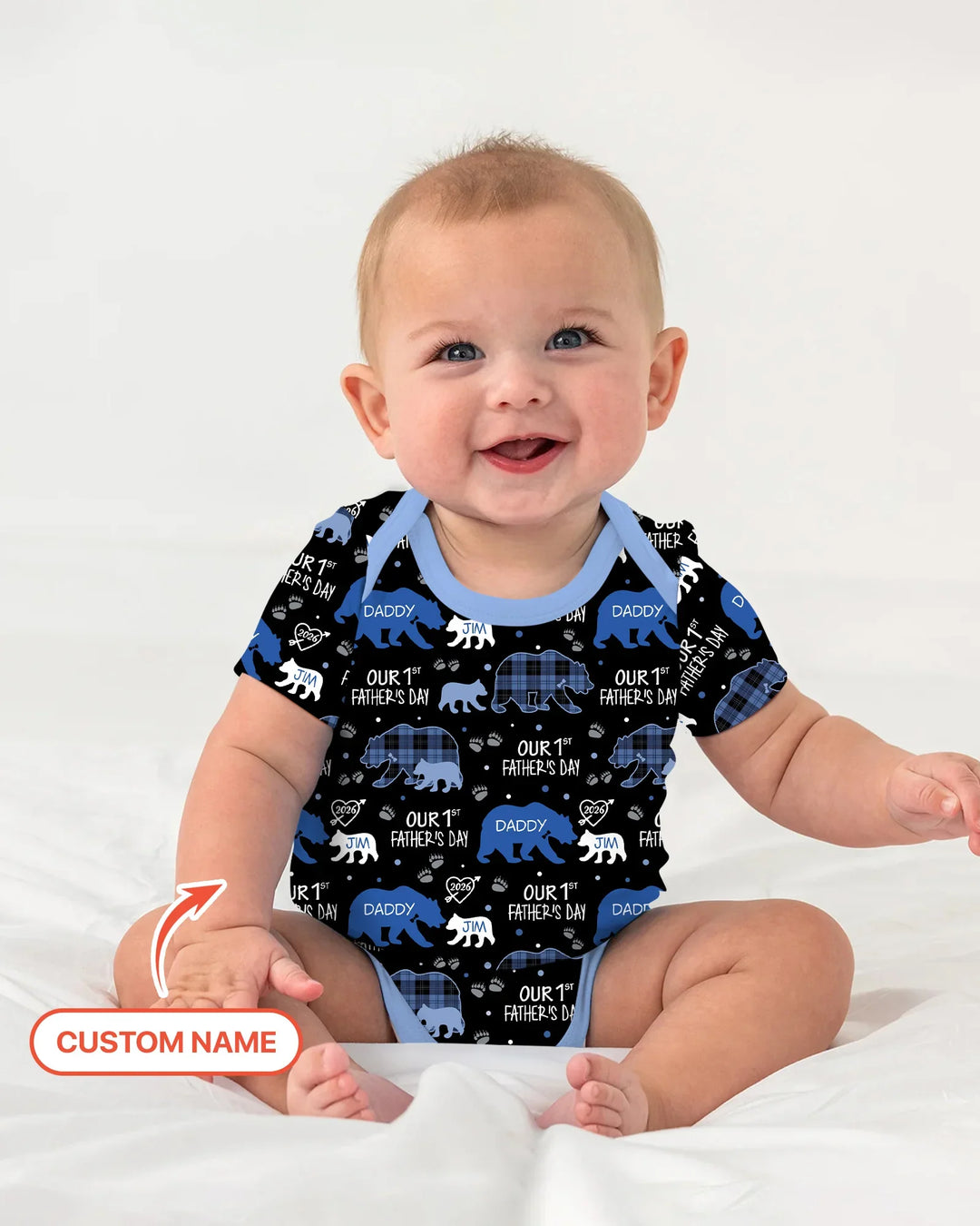 Our 1st Father's Day Daddy Bear & Me Matching Bamboo Bodysuit