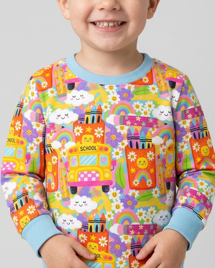 Zweiteiliges Langarm-Pyjama-Set mit Sommerfrüchten