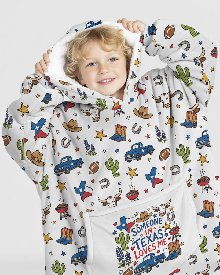 Someone in Texas Loves Me Bamboo Blanket Hoodie