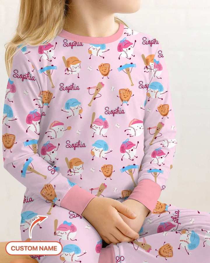 Zweiteiliges Langarm-Pyjama-Set mit Sommerfrüchten