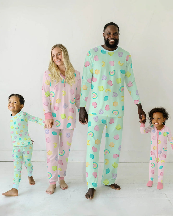 Pastel Lucky Charms Scatter Bamboo Men's Pajama Set