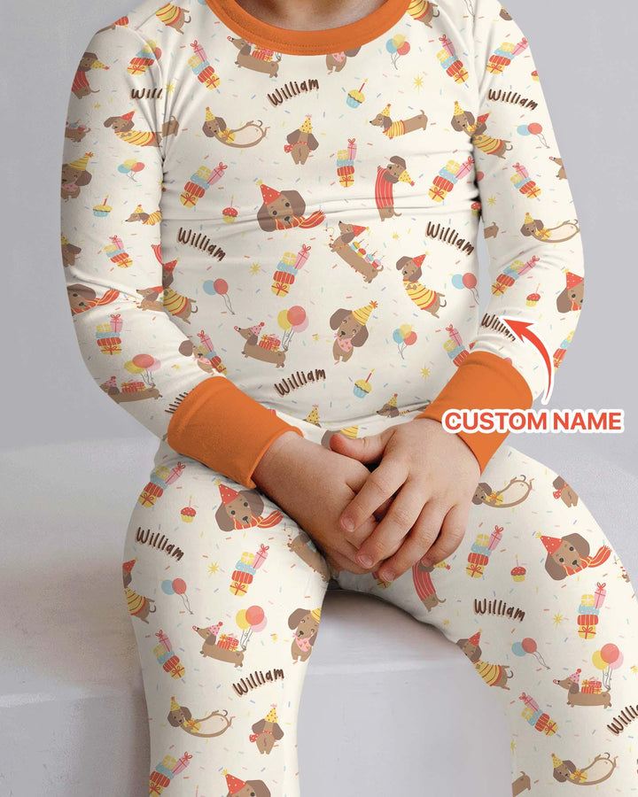 Zweiteiliges Langarm-Pyjama-Set mit Sommerfrüchten