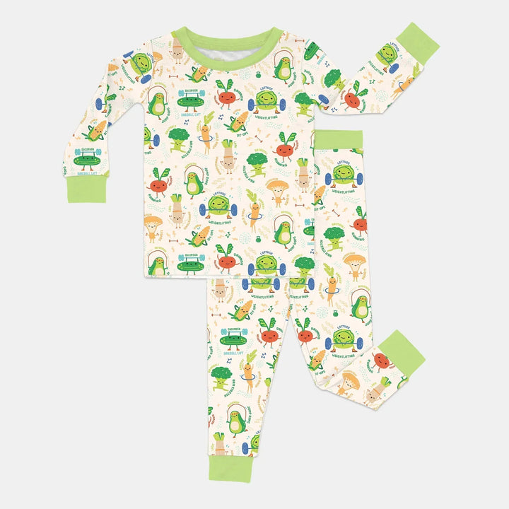 Zweiteiliges Langarm-Pyjama-Set mit Sommerfrüchten