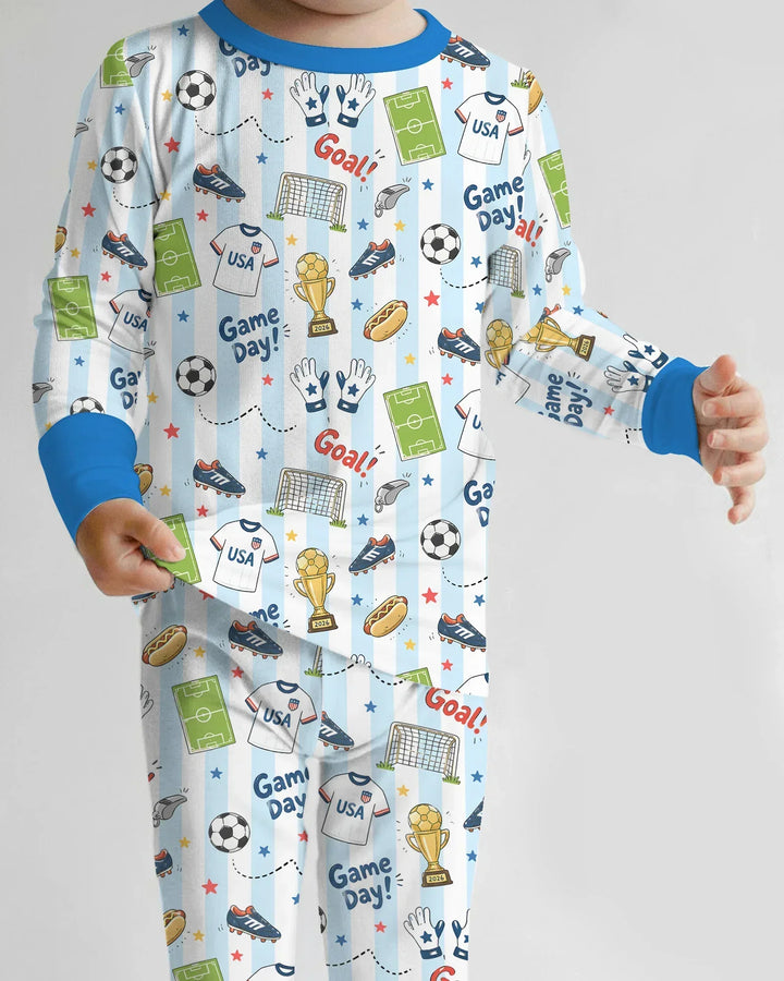 Zweiteiliges Langarm-Pyjama-Set mit Sommerfrüchten