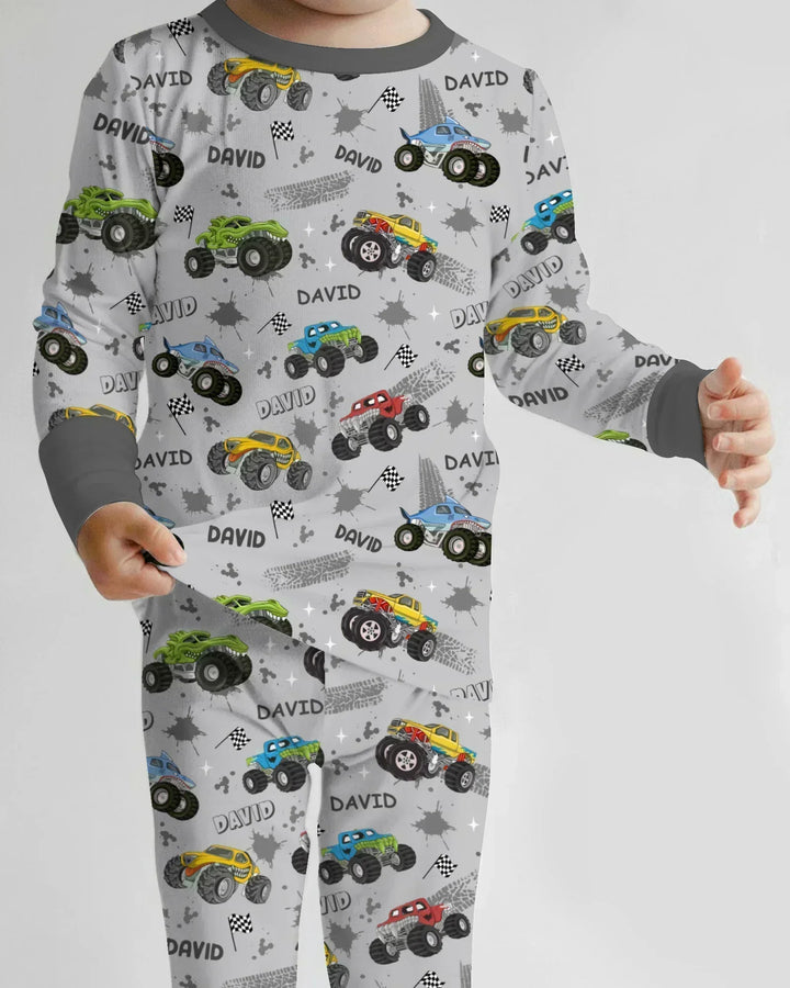 Zweiteiliges Langarm-Pyjama-Set mit Sommerfrüchten