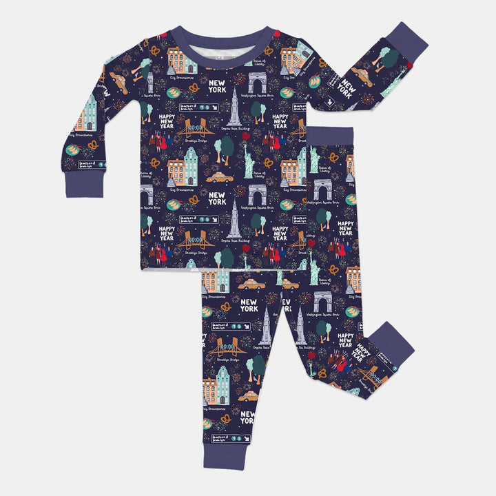 New York New Year Eve Bamboo Two Piece Long Sleeve Pajama Set