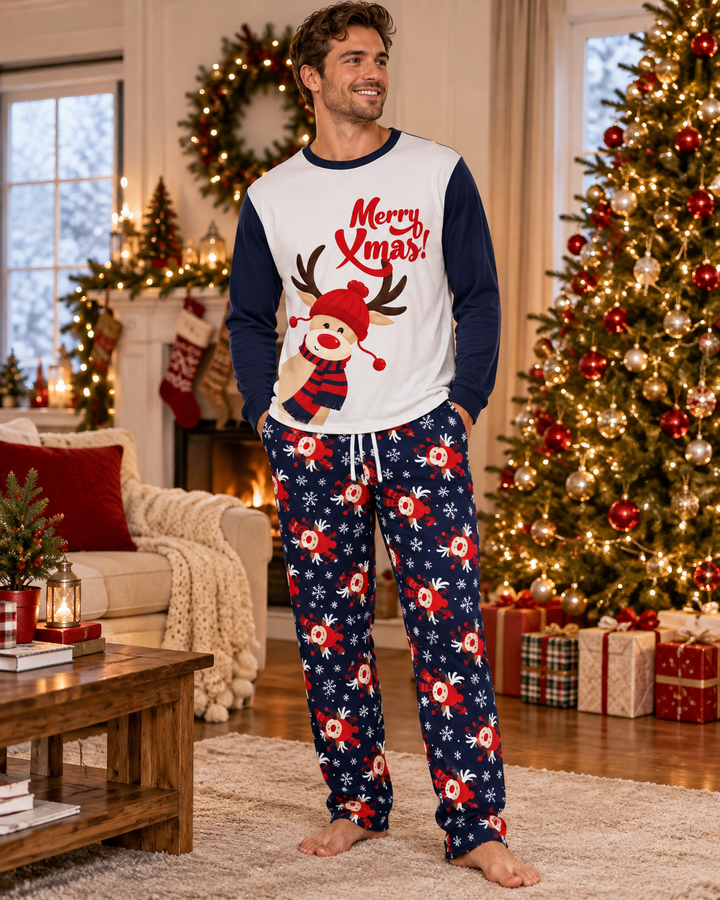 Merry Reindeer Nights Bamboo Men's Pajama Set