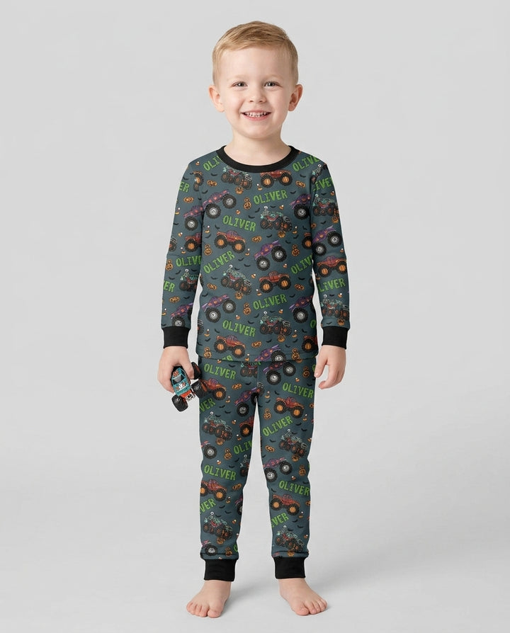 Zweiteiliges Langarm-Pyjama-Set mit Sommerfrüchten