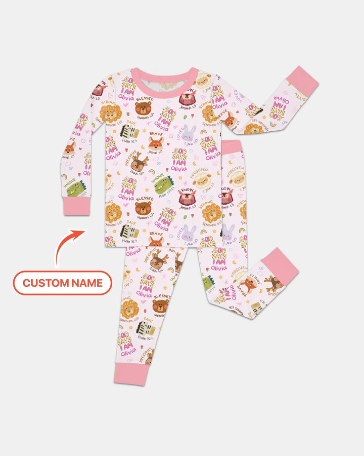Zweiteiliges Langarm-Pyjama-Set mit Sommerfrüchten