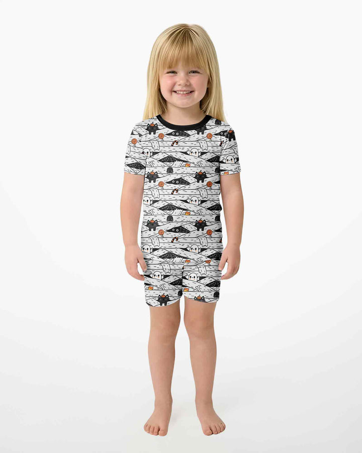 Schlafanzug-Set zweiteilig, kurze Ärmel, kurze Hose, Bambus