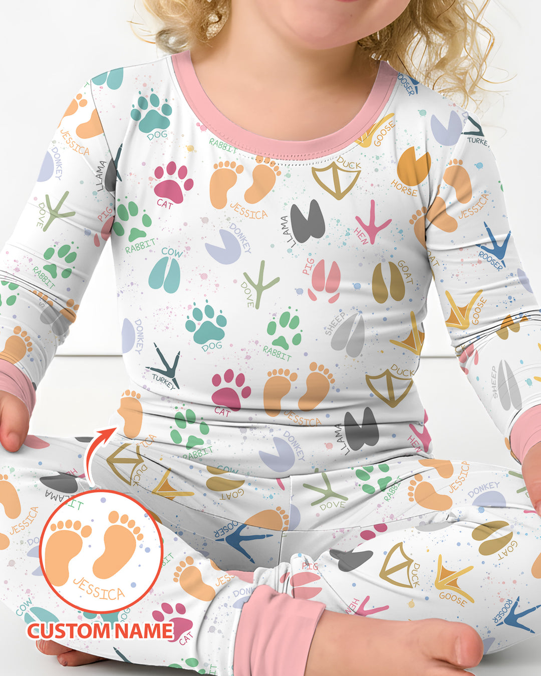 Zweiteiliges Langarm-Pyjama-Set mit Sommerfrüchten