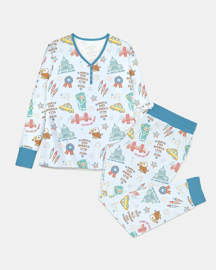 250 Jahre Freiheit Bambus Damen Pyjama Set
