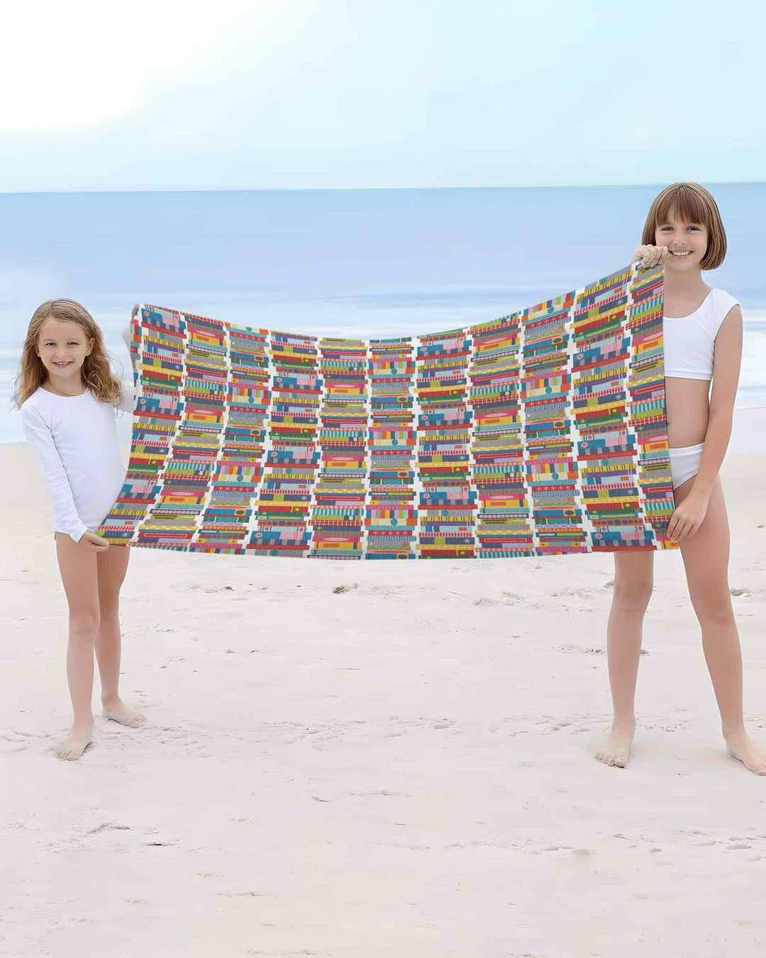 Rainbow Bookshelf Bamboo Beach Towel