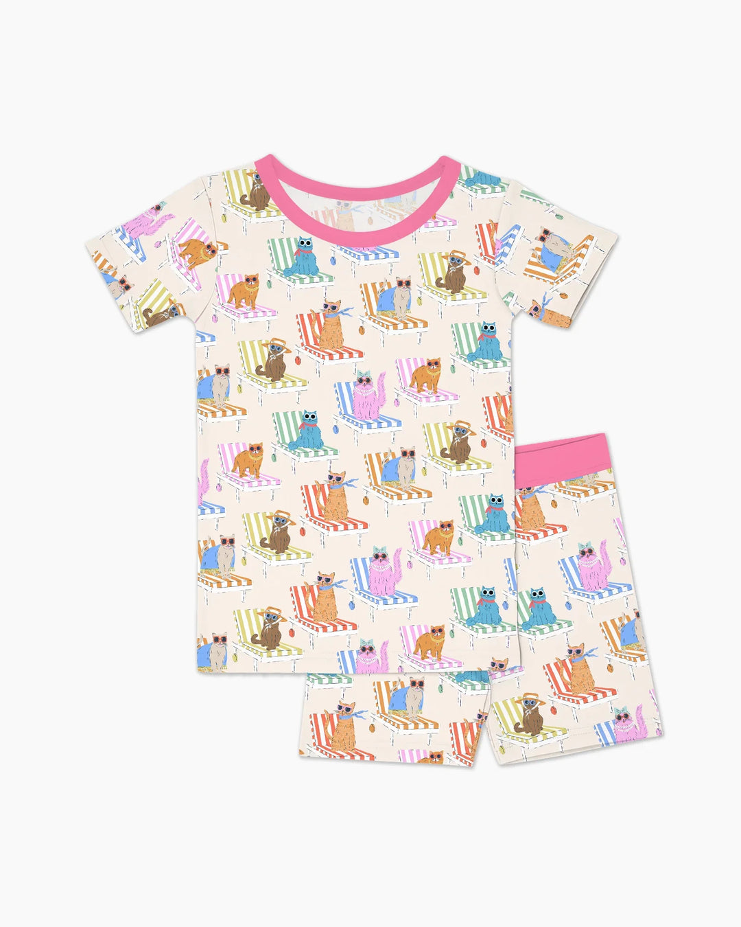 Template Zweiteiliges Pyjama-Set mit kurzen Ärmeln und Shorts