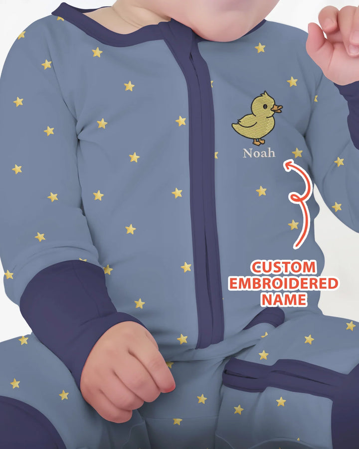 Embroidered Custom Name Animal Bamboo Convertible Zippy