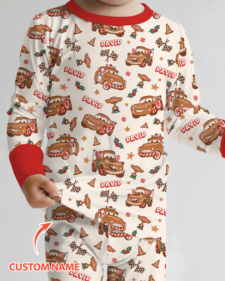 Christmas Cookie Cars Bamboo Two Piece Long Sleeve Pajama Set