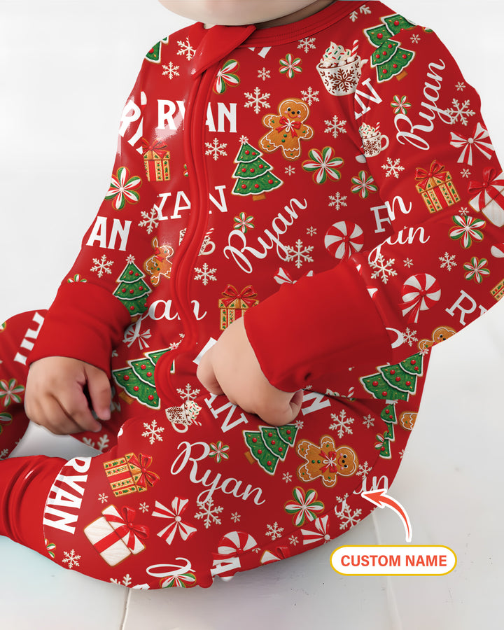 Merry Christmas Custom Name Bamboo Convertible Zippy