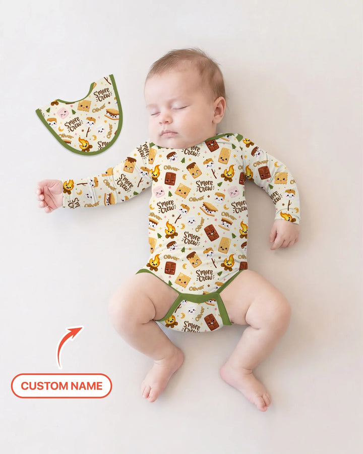 Custom Name Kawaii S'more Crew Family Matching Bamboo Bodysuit