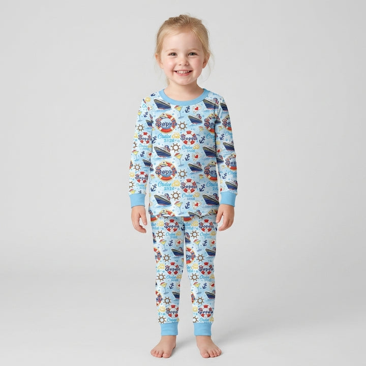 Custom Name Cruise Crew 2026 Bamboo Two Piece Long Sleeve Pajama Set
