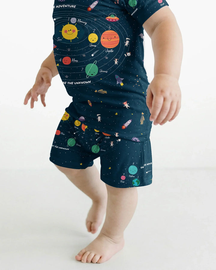 Schlafanzug-Set zweiteilig, kurze Ärmel, kurze Hose, Bambus