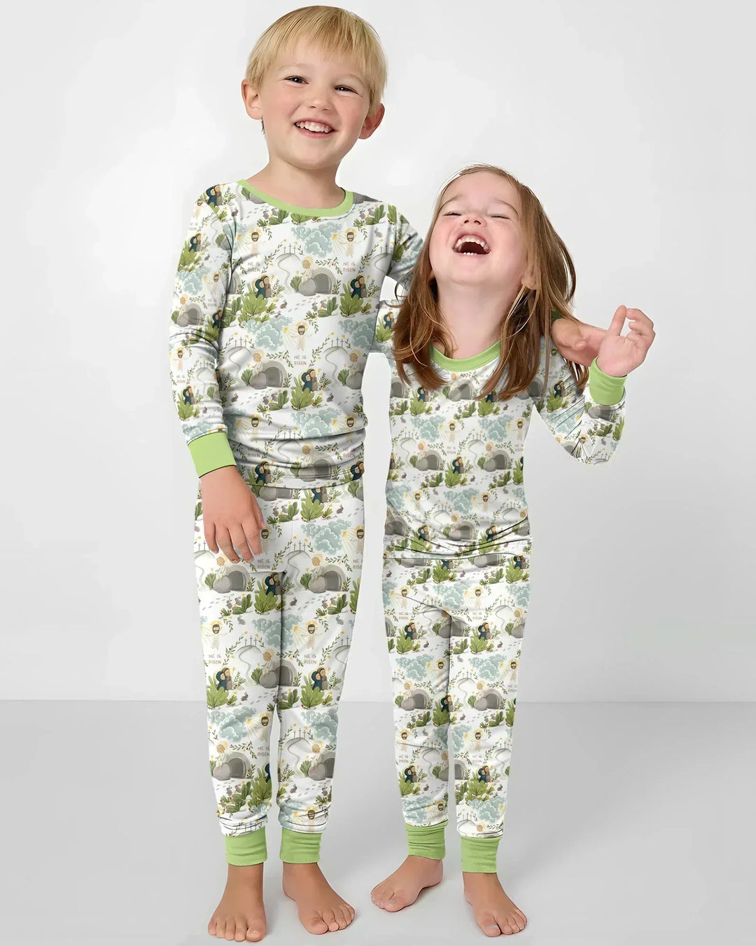 Zweiteiliges Langarm-Pyjama-Set mit Sommerfrüchten