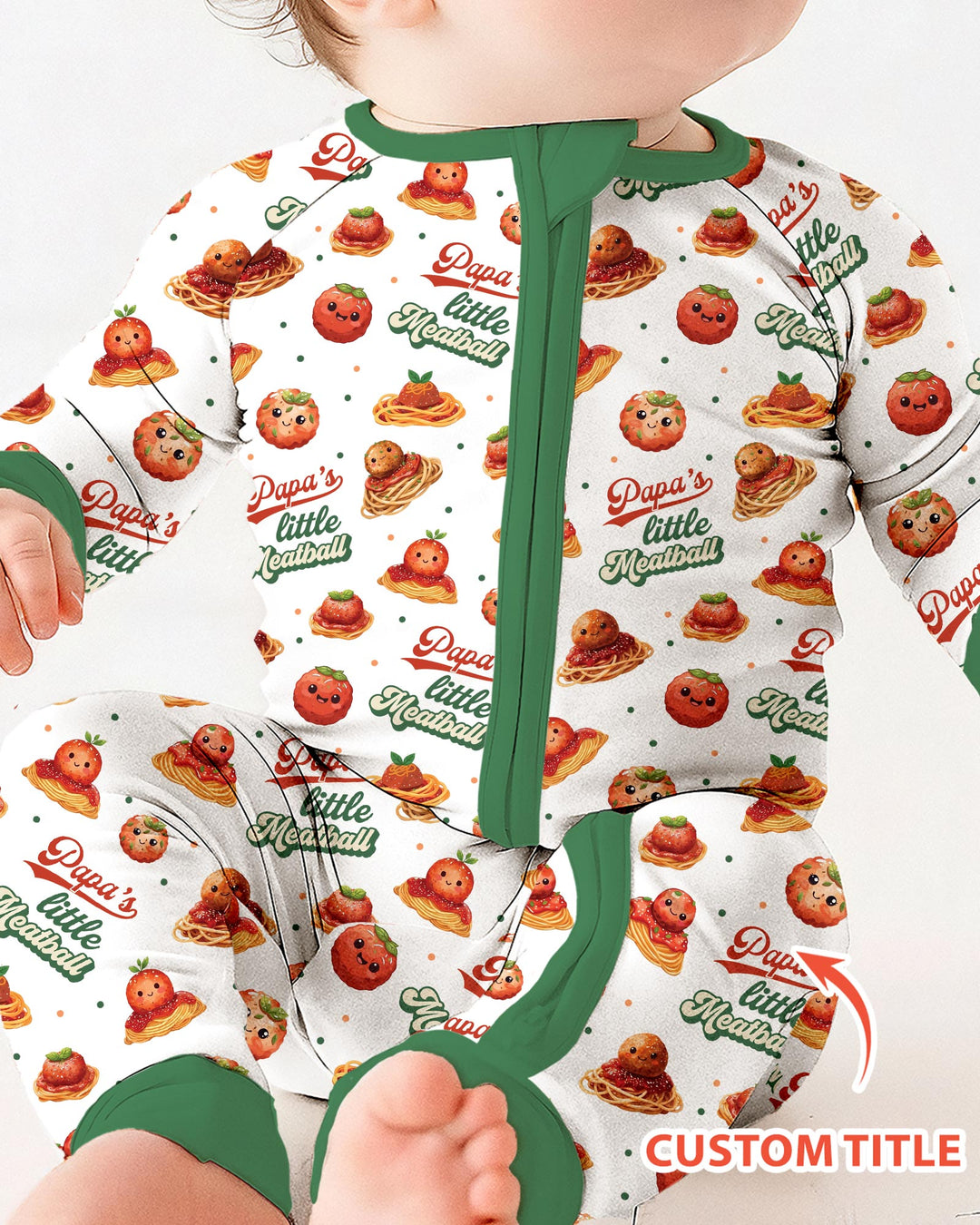 Custom Name Little Meatball Bamboo Convertible Zippy
