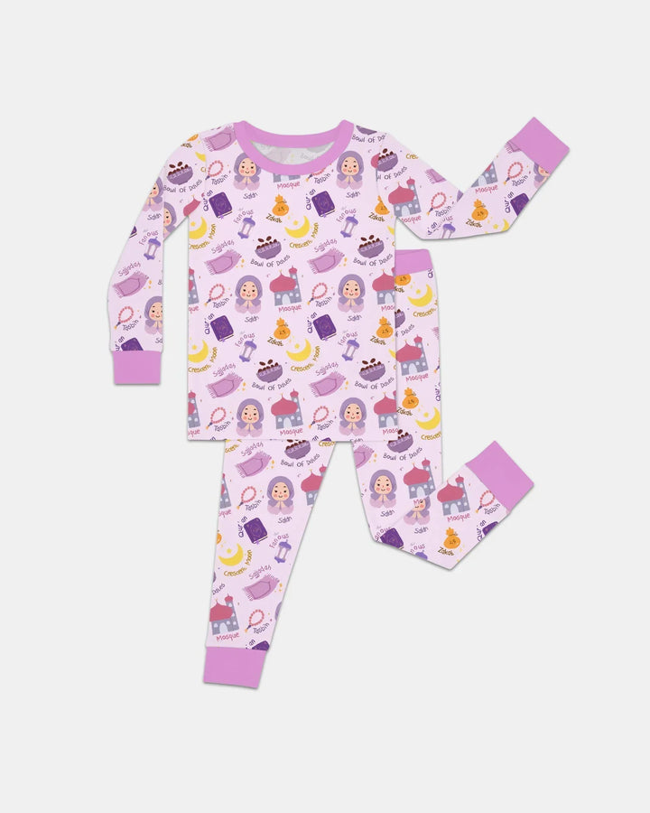 Zweiteiliges Langarm-Pyjama-Set mit Sommerfrüchten