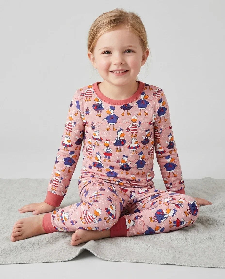 Zweiteiliges Langarm-Pyjama-Set mit Sommerfrüchten