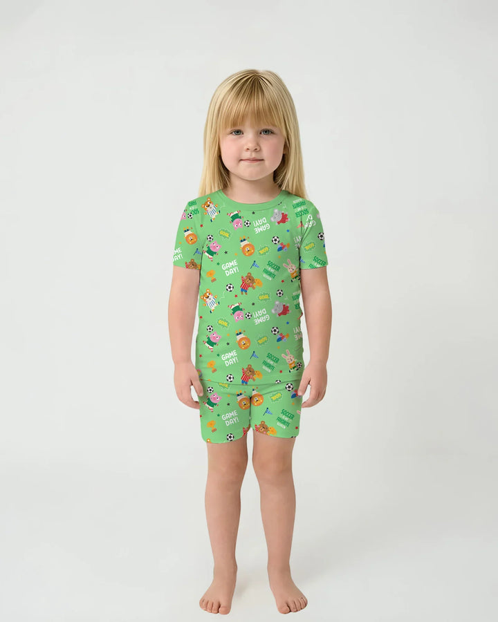 Schlafanzug-Set zweiteilig, kurze Ärmel, kurze Hose, Bambus