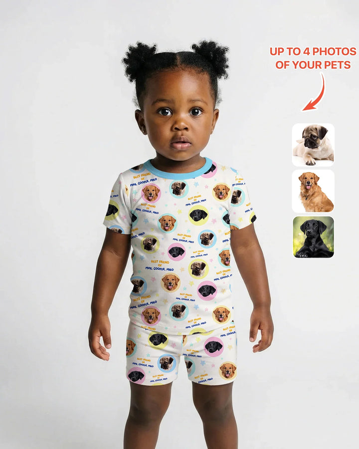 Zweiteiliges Pyjama-Set mit kurzen Ärmeln und Shorts im Sommer-Design