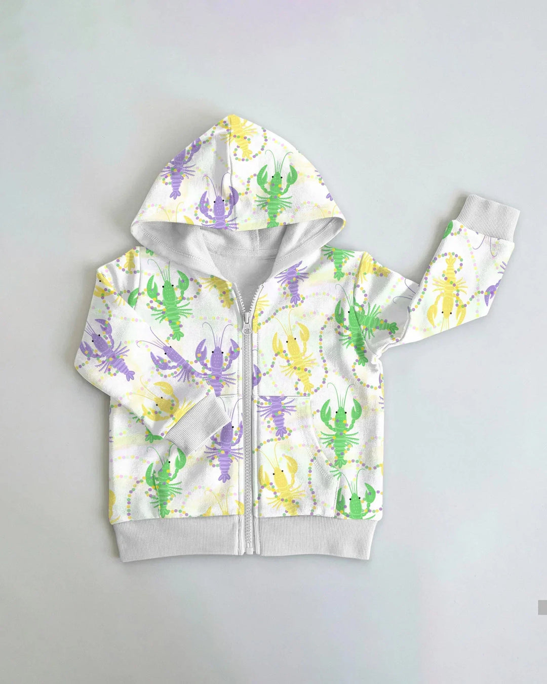 Mardi Gras Langusten Familie Partnerlook Bambus Reißverschluss-Hoodie