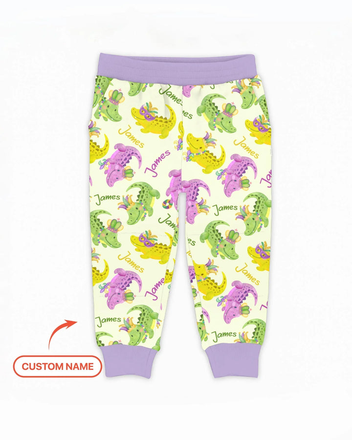 Benutzerdefinierter Name Mardi Gras Alligator Bambus Jogger